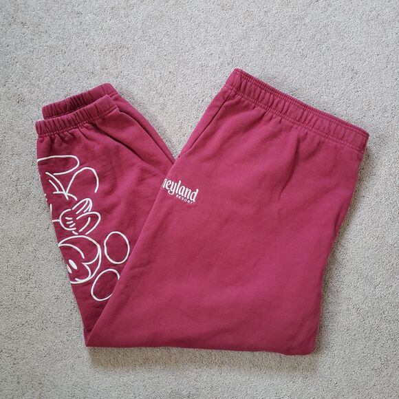 Disney Other - Walt Disney World Mickey & Friends Houseware Maroon Sweatpants 2XL Embroidered